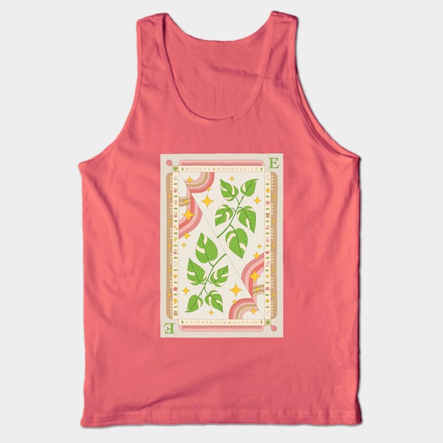 Epipremnum Aureum Golden Photos Plant Illustration with Playing Card Design for Plant Mom Plant Daddy Tank Top by annagrunduls